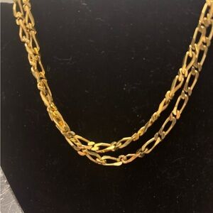 Vintage Monet Gold-Tone 30 inch Figaro Chain Necklace